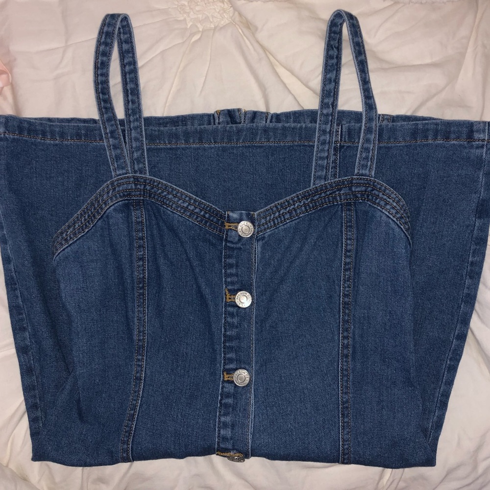 denim button up dress